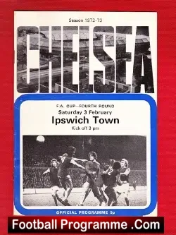 Chelsea v Ipswich Town 1973 - FA Cup - football programme