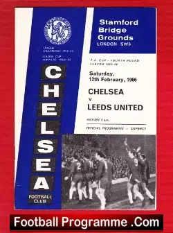 Chelsea v Leeds United 1966 - football programme