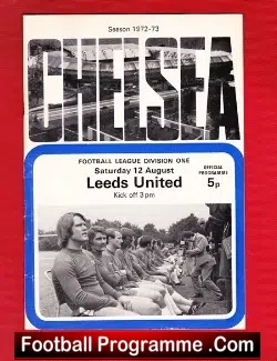 Chelsea v Leeds United 1972 - football programme