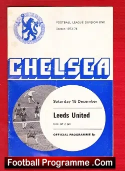 Chelsea v Leeds United 1973 - football programme