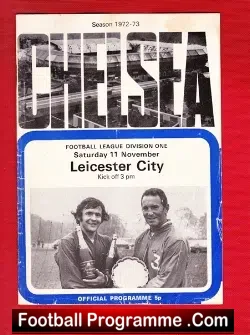 Chelsea v Leicester City 1972 - football programme