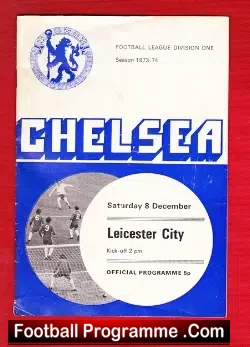 Chelsea v Leicester City 1973 - football programme