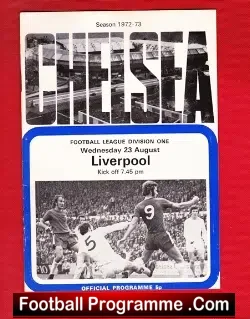 Chelsea v Liverpool 1972 - football programme