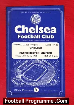 Chelsea v Manchester United 1958 - Munich Disaster Season 57/58 - football programme