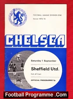 Chelsea v Sheffield United 1973 - football programme