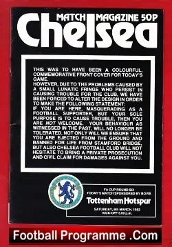 Chelsea v Tottenham 1982