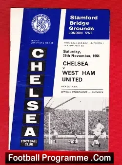 Chelsea v West Ham United 1964 - football programme