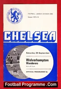 Chelsea v Wolves 1973 - football programme