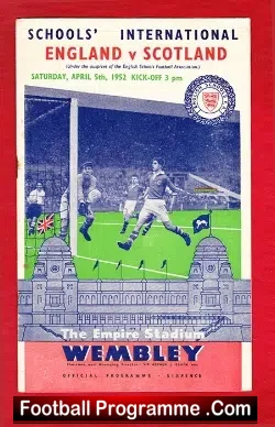 England v Scotland 1952 – School Boys Duncan Edwards Played