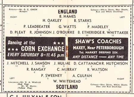 England v Scotland 1962 – Amateur International at Peterborough