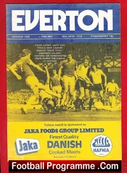 Everton v Chelsea 1978 - football programme