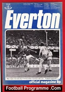 Everton v Manchester City 1972 - football programme