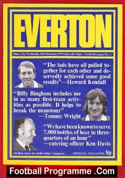 Everton v Manchester City 1973 - football programme