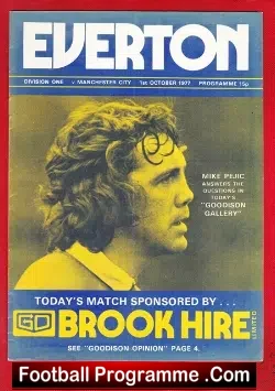Everton v Manchester City 1977 - football programme
