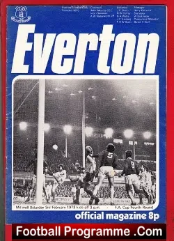 Everton v Millwall 1973 - football programme