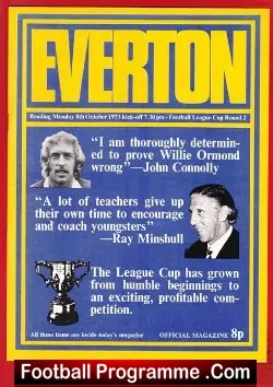 Everton v Reading 1973 - football programme