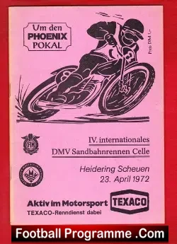 Germany Speedway Programme 1972 – Sandbahnrennen Celle