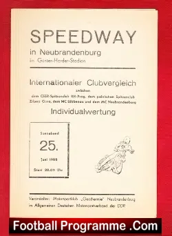 Germany Speedway Programme 1988 – Individual