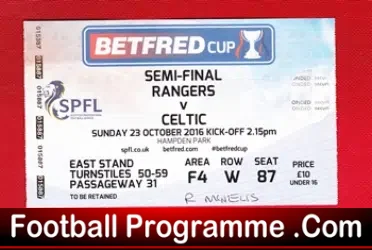Glasgow Celtic v Glasgow Rangers 2016 – Football Ticket Hampden