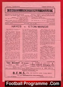 Hayes v Eton Manor 1950 – London Senior Cup