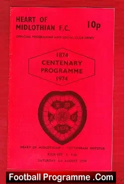 Heart Of Midlothian v Tottenham 1974 – Centenary Match