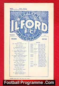 Ilford v Walthamstow Avenue 1947 – Isthmian League