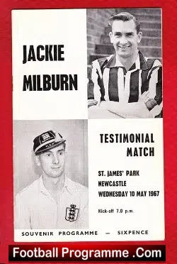 Jackie Milburn Testimonial Benefit Match Newcastle United 1967