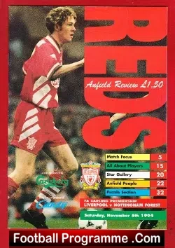 Liverpool v Nottingham Forest 1994 – Autograph Nigel Clough