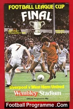 Liverpool v West Ham United 1981 - League Cup Final Autographed - football programme