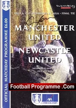 Manchester United v Newcastle United 1999 – Final Signed Beckham