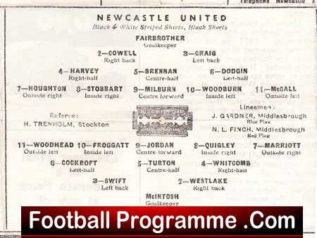 Newcastle United v Sheffield Wednesday 1948