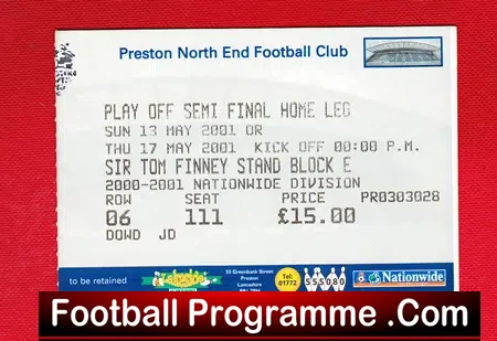 Preston North End v Tottenham 1996 – Plus Match Ticket