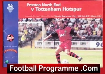 Preston North End v Tottenham 1996 – Plus Match Ticket