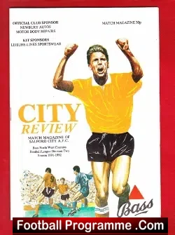 Salford City v Atherton Collieries 1991 - football programme