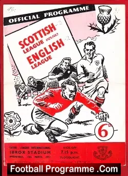 Scotland League v English League 1957 - at Ibrox Duncan Edwards - football programme