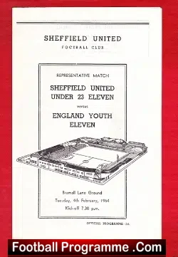 Sheffield United v England 1964 – Under 23 Representative Match