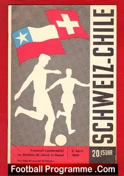 Switzerland v Chile 1960 - football programme