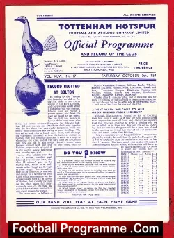 Tottenham Hotspur v Arsenal 1953