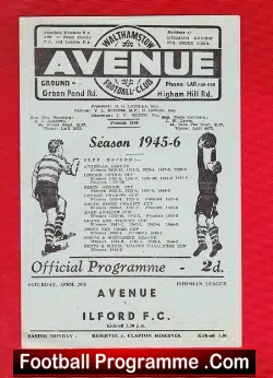 Walthamstow Avenue v Ilford 1946