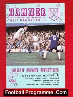 West Ham United v Tottenham 1980