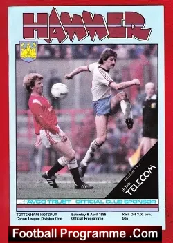 West Ham United v Tottenham 1985