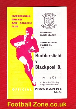 Huddersfield Rugby v Blackpool Borough 1975 – N Rugby League