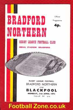 Bradford Northern Rugby v Blackpool Borough 1972