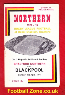 Bradford Northern Rugby v Blackpool Borough 1974