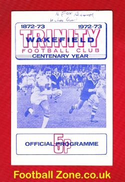 Wakefield Trinity Rugby v Widnes 1973