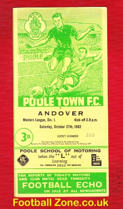 Poole Town v Andover 1962 – Western League