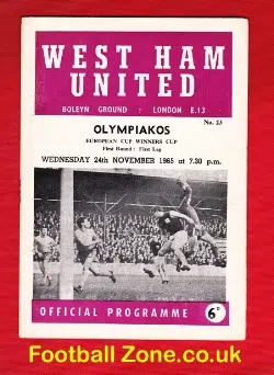 West Ham United v Olympiakos 1965 - ECWC