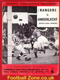 Glasgow Rangers v Anderlecht 1959 - European Cup Ibrox