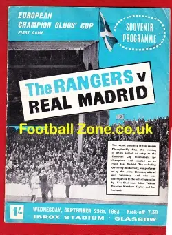 Glasgow Rangers v Real Madrid 1963 - European Cup Ibrox