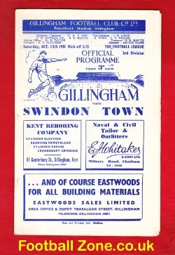 Gillingham v Swindon Town 1951 - Official Football Programme